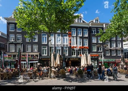 Amsterdam Rembrandtsplein street cafe persone Paesi Bassi Foto Stock
