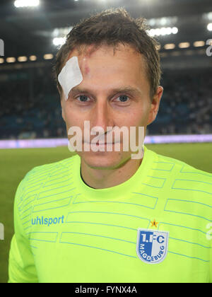 Il portiere Jan Glinker (1.FC Magdeburg) Foto Stock