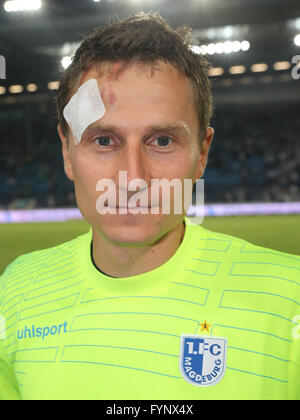 Il portiere Jan Glinker (1.FC Magdeburg) Foto Stock