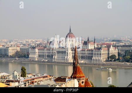 Lo smog su Budapest Foto Stock