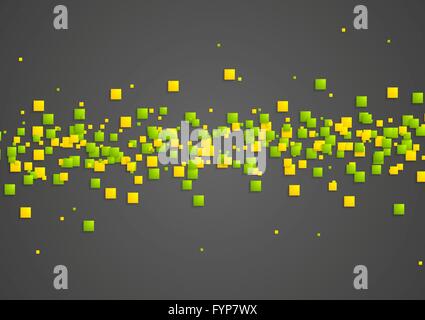 Verde e piazze di colore arancione su sfondo scuro Foto Stock