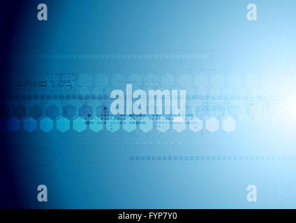 Blue hi-tech sfondo con elementi geometrici Foto Stock
