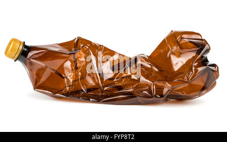 Crumpled bottiglia di plastica Foto Stock