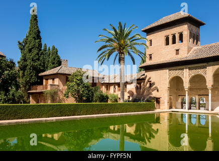 Vista del Partal in Alhambra di Granada in Spagna Foto Stock