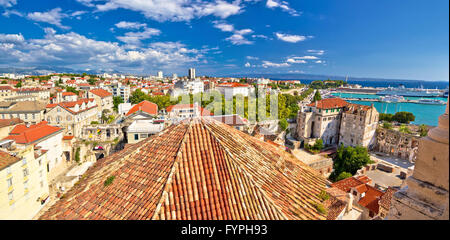 Storico dei tetti di Split vista panoramica Foto Stock