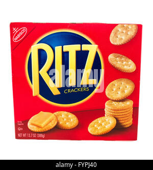 Winneconne, WI - 5 Febbraio 2015: casella di Ritz crackers realizzato da Nabisco sin dal 1934. Foto Stock