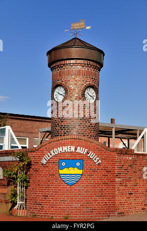 Ingresso al Mare del nord Isola di Juist, Est Isole Frisone, Bassa Sassonia, Germania Foto Stock