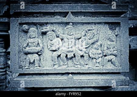 Il carving a Shri Bhiravnath tempio Foto Stock