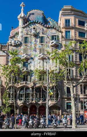 Casa Batllo, Barcellona, in Catalogna, Spagna Foto Stock