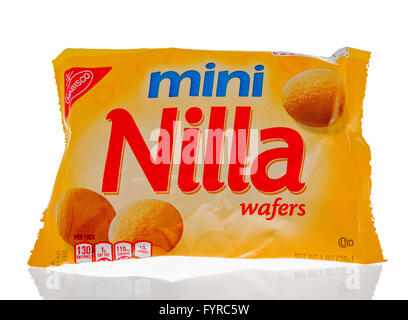 Winneconne, WI - 1 Marzo 2016: un pacchetto di mini nilla wafer realizzato da Nabisco Foto Stock