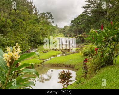 Storico in pietra sulla diga Wai Kai Plantation Foto Stock