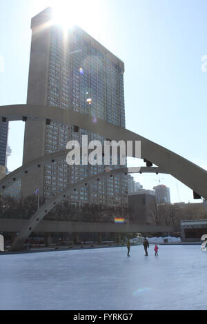 Nathan Phillips Square a Toronto in Canada. Foto Stock