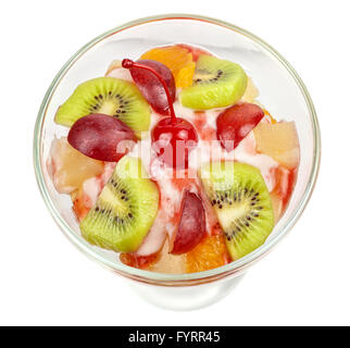 Macedonia di frutta con gelato Foto Stock