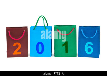 Borse per lo shopping e i numeri 2016 Foto Stock