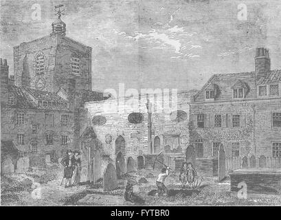 CLERKENWELL: la vecchia chiesa di San Giacomo, Clerkenwell (1337). Londra, c1880 Foto Stock