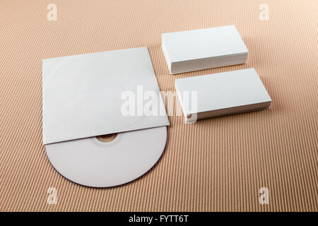 Blank business cards e CD Foto Stock