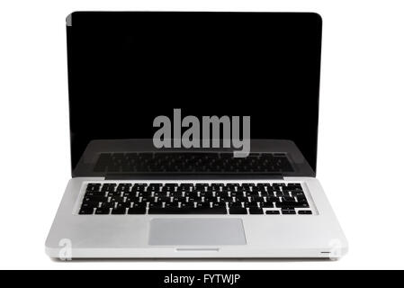 Computer portatile d'argento Foto Stock