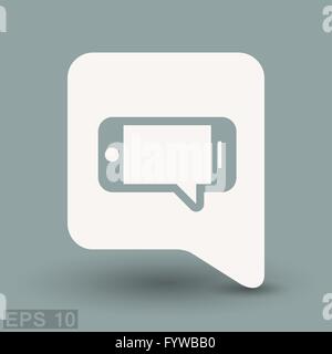 Il messaggio o la chat su icona dello smartphone Illustrazione Vettoriale