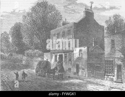 HIGHGATE: "Vecchi Crown Inn di' nel 1830. Londra, antica stampa c1880 Foto Stock