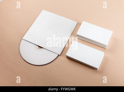 Blank business cards e CD Foto Stock