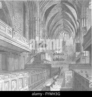 SOUTHWARK: Interno della Basilica di San Salvatore la chiesa. Londra, antica stampa c1880 Foto Stock