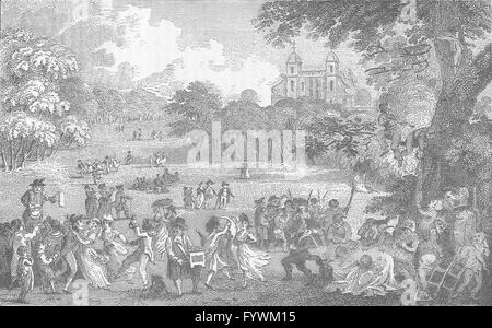GREENWICH: Lunedì di Pasqua nel parco di Greenwich (Rawle 1802). Londra, stampa c1880 Foto Stock