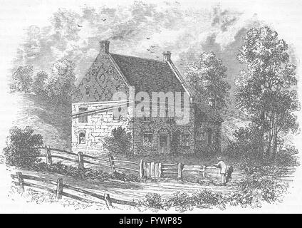 NEW YORK: casa olandese, Long Island , antica stampa c1880 Foto Stock