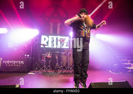 Detroit, Michigan, Stati Uniti d'America. 24 apr, 2016. RITTZ eseguendo sulla Tech N9ne indipendente e potente Tour presso il Fillmore a Detroit, MI il 24 aprile 2016 © Marc Nader/ZUMA filo/Alamy Live News Foto Stock