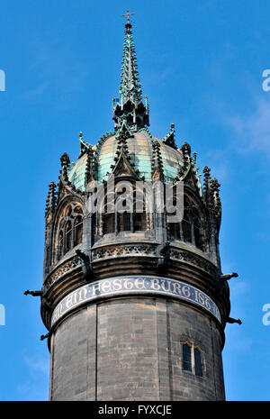 Chiesa del castello, Wittenberg, Sassonia-Anhalt, Germania / Schlosskirche Foto Stock