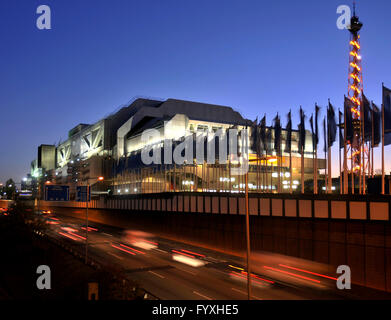 Quartiere fieristico ICC, il Centro Congressi Internazionale, Westend, Charlottenburg-Wilmersdorf, Berlino, Germania / ICC Internationales Congress Centrum, centro congressi Foto Stock