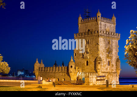 La torre di Belem nella città di Lisbone, Portogallo Foto Stock