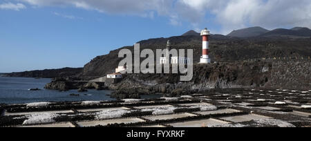 Faro e Salinas, La Palma Foto Stock