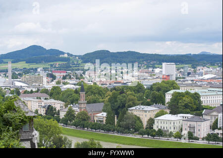 Vista su Salisburgo dall'alto. Foto Stock