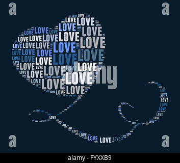 Valentines Day card parola concetto di cloud Foto Stock