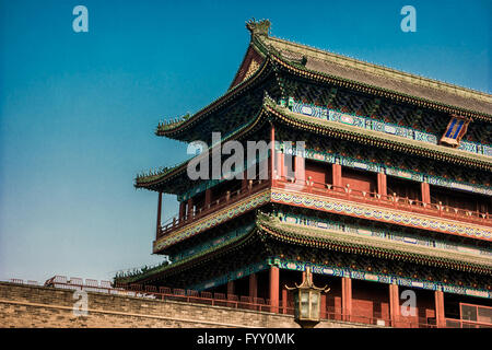 Pechino, Cina a Zhengyangmen Gatehouse in piazza Tiananmen Foto Stock