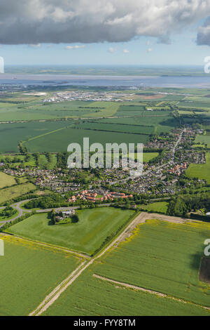 Una veduta aerea del villaggio di Stallingborough e dintorni North Lincolnshire campagna Foto Stock