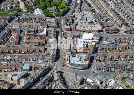 Una veduta aerea del centro della cittadina di Whitley Bay, Tyne & Wear Foto Stock