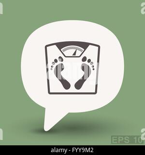 Il pittogramma di bilancia da bagno con impronte. Concetto di vettore illustrazione per la progettazione. Eps 10 Illustrazione Vettoriale