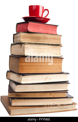 Red Mug e libri Foto Stock