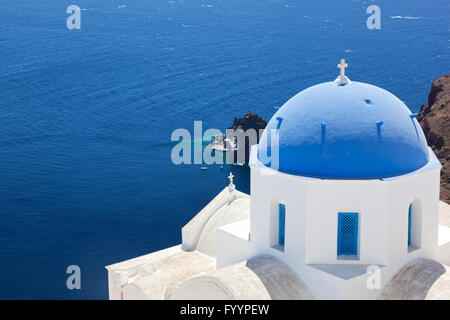 La cittadina di Oia sull isola di Santorini Foto Stock