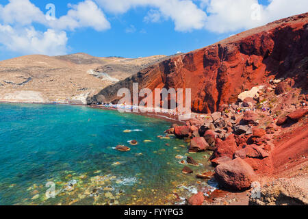 Red Beach sull'isola di Santorini Foto Stock