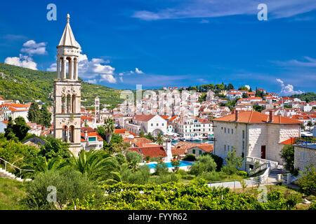 Storica città mediterranea di Hvar Foto Stock