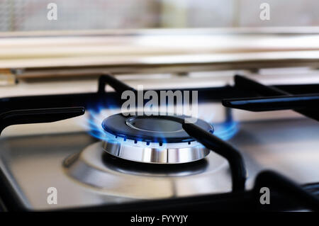 Bruciatore di acciaio inossidabile fornello a gas Foto Stock