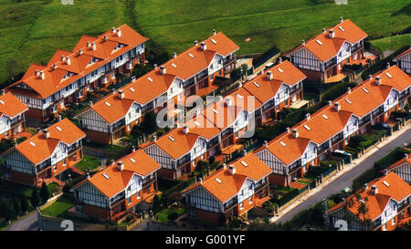 Case a schiera da alto angolo di visione Foto Stock