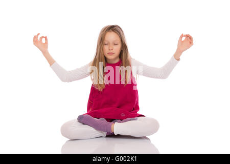 Ragazza giovane facendo yoga Foto Stock