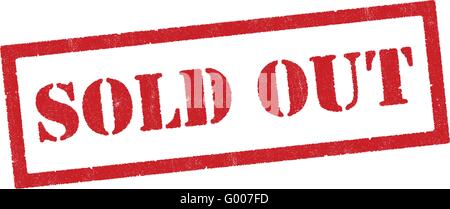 Esaurito francobollo rosso Illustrazione Vettoriale