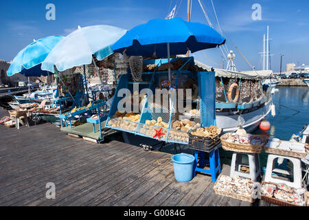 In legno barche da pesca in Grecia Foto Stock