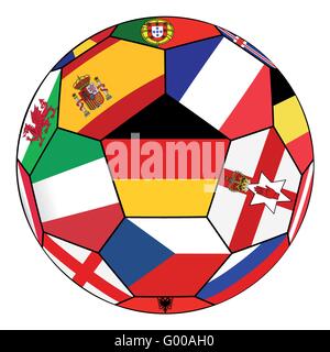 Pallone da calcio con la bandiera della Germania nel centro Illustrazione Vettoriale