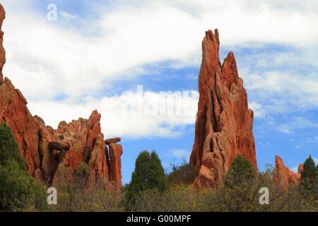 Insolite formazioni di roccia nel Giardino degli Dei Foto Stock