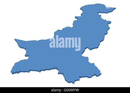 Mappa di Pakistan Foto Stock